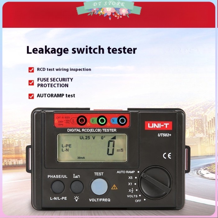 Leakage Circuit Breaker Meter UT582+ Digital RCD (ELCB) Tester AUTO RAMP Resistance Tester with Mis