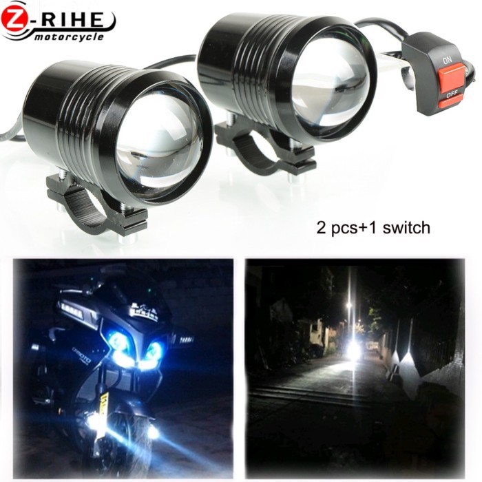 Motorcycle headlight Led light Auxiliary Lamp U2 Led Motorbike Spotlights Accessory Moto DRL Fog Sp