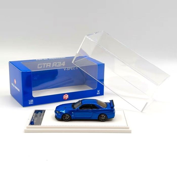 1: 64 FH Nissan Nissan GTR R34 Skyline Skyline โลหะผสมจําลองรถรุ่นของขวัญตกแต่งรูปแบบการพิมพ์