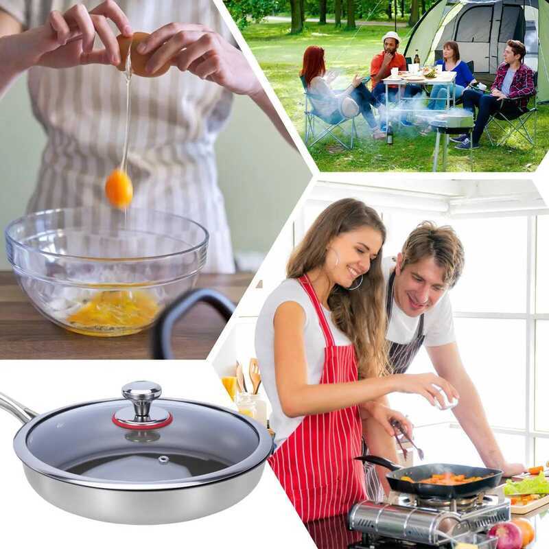 C Titanium Cooking Pan Non-Stick Cooking Plies Heat-Resistant Steak Pan For Home Coo Beginners Busy