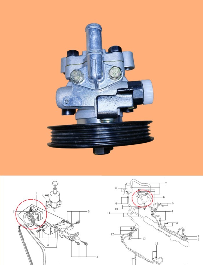 Dongfeng Lingzhi 4G63 4G64 engine directional booster pump 4PK 3407040