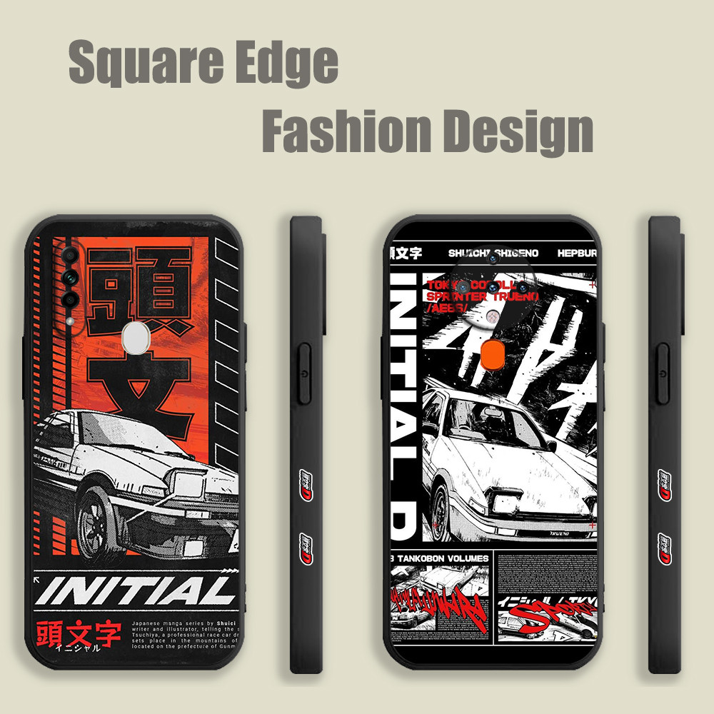 ปลอกสําหรับRealme GT Neo 3 5G 2T 3T C55 10 C51 C53 11 Pro Plus JDM Racingรถอะนิเมะสีดําสีแดงออกแบบแฟ