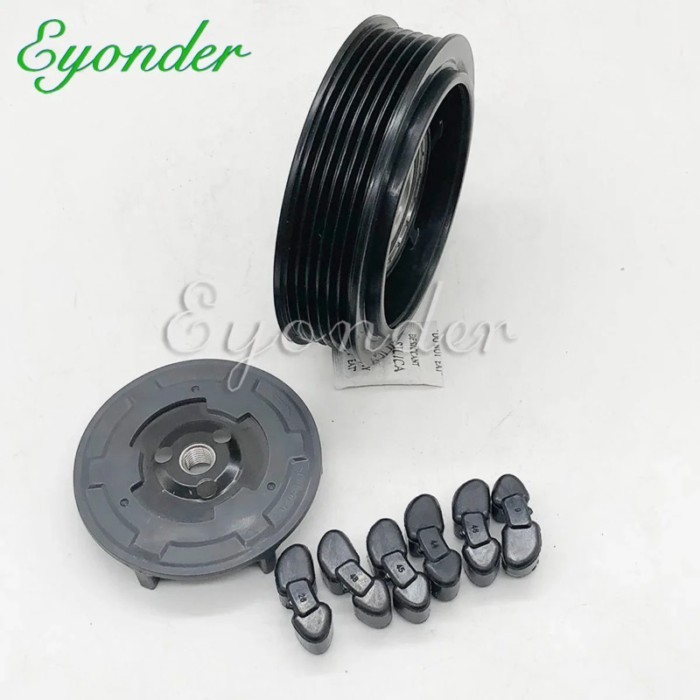 AC Compressor Clutch Pulley for Denso 6SEU14C For AUDI A4 B6 B7 3.2 S4 RS4 A8 2.8 3.2 Q7 3.0 VW TOU