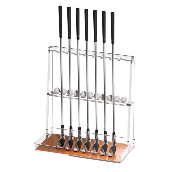 Golf Club Rack Acrylic Organizer Golf Stand Holder Display Rack for 7 or 13 Clubs Indoor Outdoor
