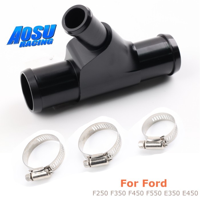 Y-Pipe Weldless Aluminum Coolant Hose Connector Pipe For Ford F250 F350 F450 F550 E350 E450 Excursi