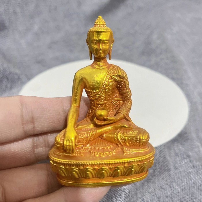 Pocket Buddha figure copper Carving statue small gold buddha statue blessed peace health exorcise e