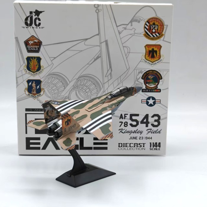JC WINGS US Air Force 1/144 F15C Fighter Eagle 173 Wing จําลองโลหะผสมสําเร็จรูปรุ่น Out of Print รุ่