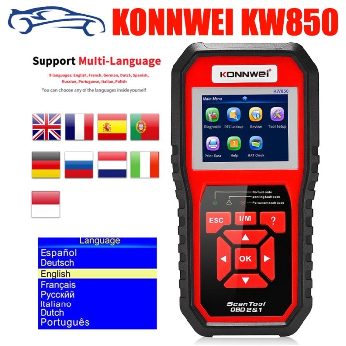 KONNWEI OBD2 KW850 Car OBD 2 Scanner Professional Scanner Diagnostic Tools OBD2 Check Engine Check
