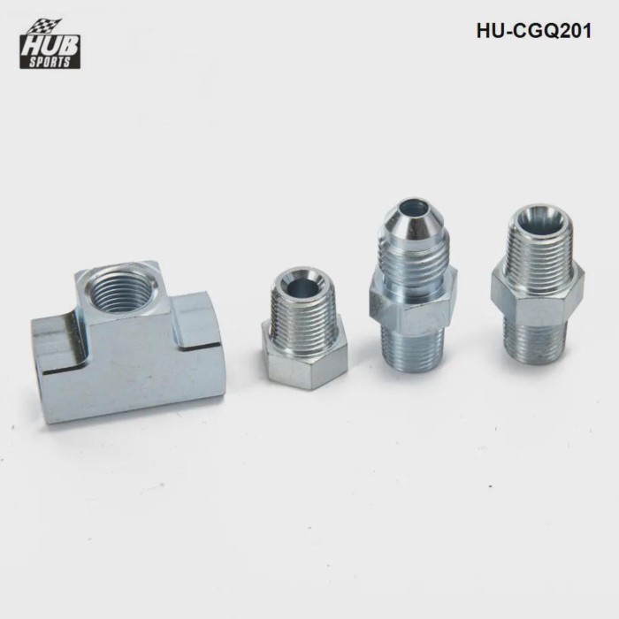 Hubsports- 4AN To 1/8 NPT Adapter 3 Way T Fitting Universal Fuel /Oil /Gas /Water 4 -4AN -4 HU-CGQ2