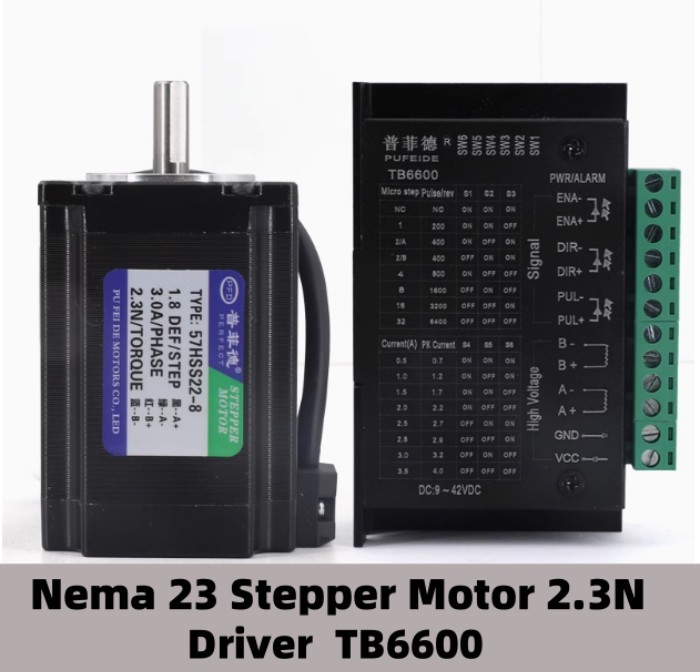 Nema 23 Stepper Motor D Shaft 2 Phase 4-Leads 57x82mm 2.3N 57HS22 Motor with TB6600 Driver For 3D P