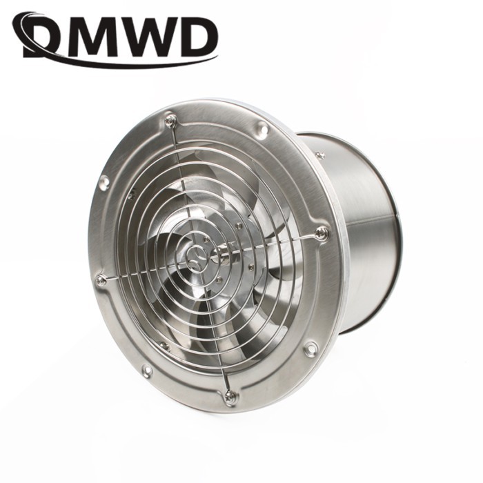 DMWD 6 Inch Stainless Steel Exhaust Fan 6'' Toilet Kitchen Bathroom Hanging Wall Window Duct Fan Ai