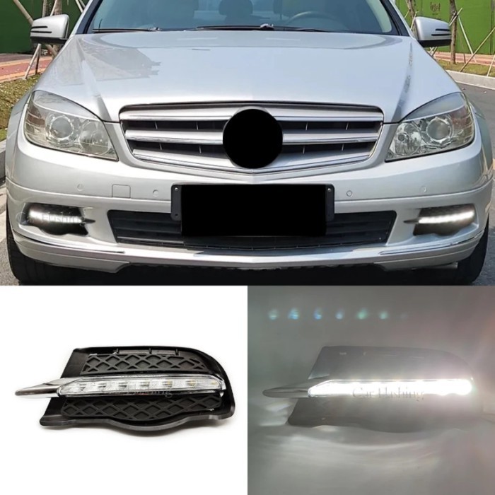 Car Flashing For Mercedes-Benz C-Class W204 2008 2009 2010 Car LED Daytime Running Light DRL Fog La