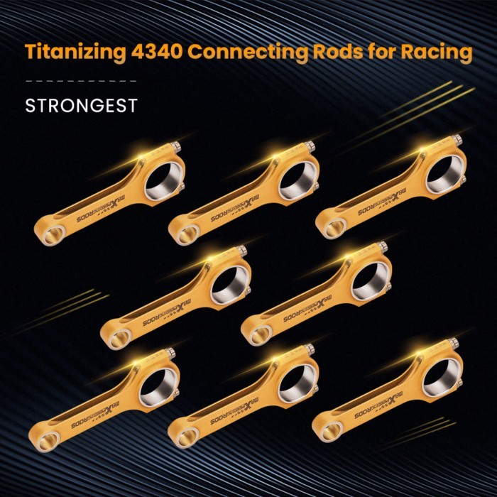 8x Titanized Connecting Rods for Toyota Lexus 1UR 3UR 4.6 5.7 V8 engine 5.807"