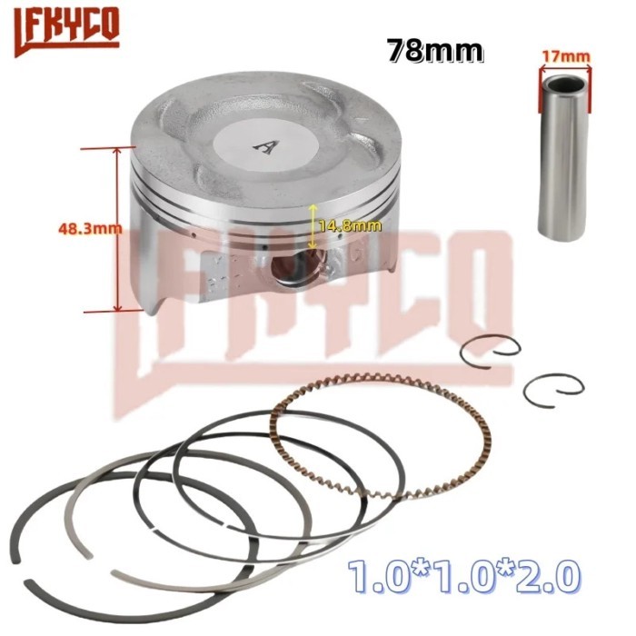 Motorcycle Engine Parts 78mm Bore For Loncin YF300 Kawasaki KLX300 KLX300R 1997-2008 KLX250 KLX250R