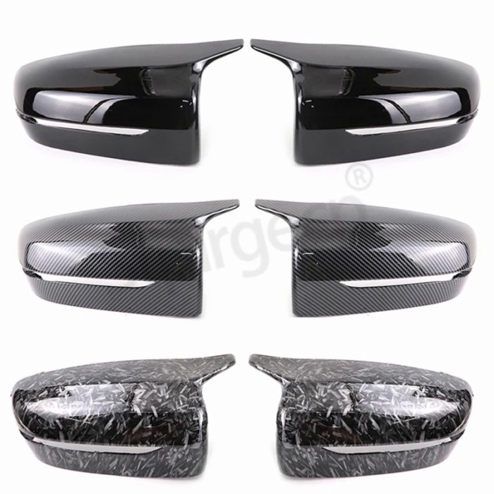 M4 style Rearview Mirror Cover Cap Carbon Fiber / Black for BMW 3 4 5 7 8 I3 Series G11 G12 G15 G16