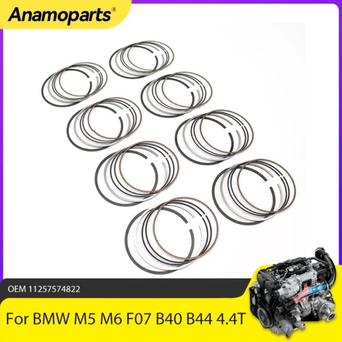 Engine Parts Piston Rings Set Fit V8 GAS 4.4 L For BMW N63B44A S63B44 550i 650i 750i X5 X6 50i F07