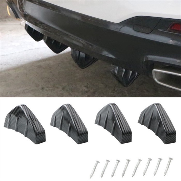 4pcs Universal Car Rear Bumper Cast Shark Spoiler For Audi  Q3 Q5 SQ5 Q7 A1 A3 S3 A4 A4L A6L A7 S6