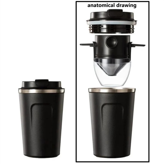 510ml Coffee Filter Angel Hand Brewed Coffee Pot Set Stainless Steel Insulated Coffee Cup Drip Type