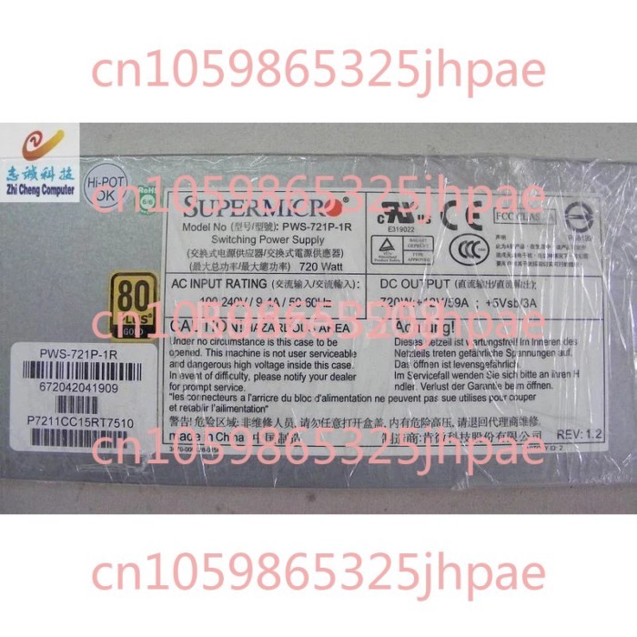 Server Power Supply PWS-721P-1R 720W Redundant Power Supply