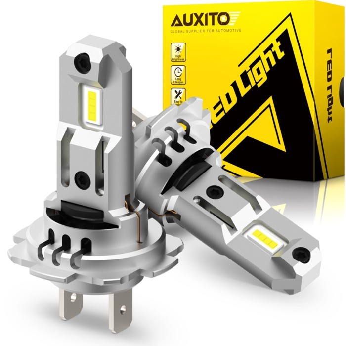 AUXITO 2Pcs Mini LED Headlight H7 Turbo LED Bulb 60W Wireless for Car Head Lamp with Fan 7035 SMD L