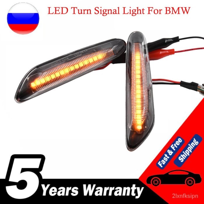 PZ4Q Sequential Flashing LED Turn Signal Side Marker Light Blinker for BMW X3 E83 X1 E84 X5 X53 E60