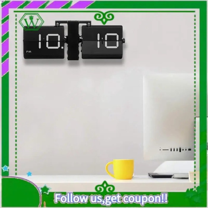 AC34-Flip Desk Clock Auto Flip Wall Mount Clock Flip Clock Decoration For School Hotel