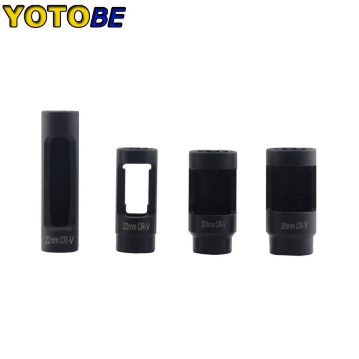 4pc Oxygen Sensor Socket Set 22mm 7/8" (6 & 12PT) 27 & 28mm (12pt) Vacuum