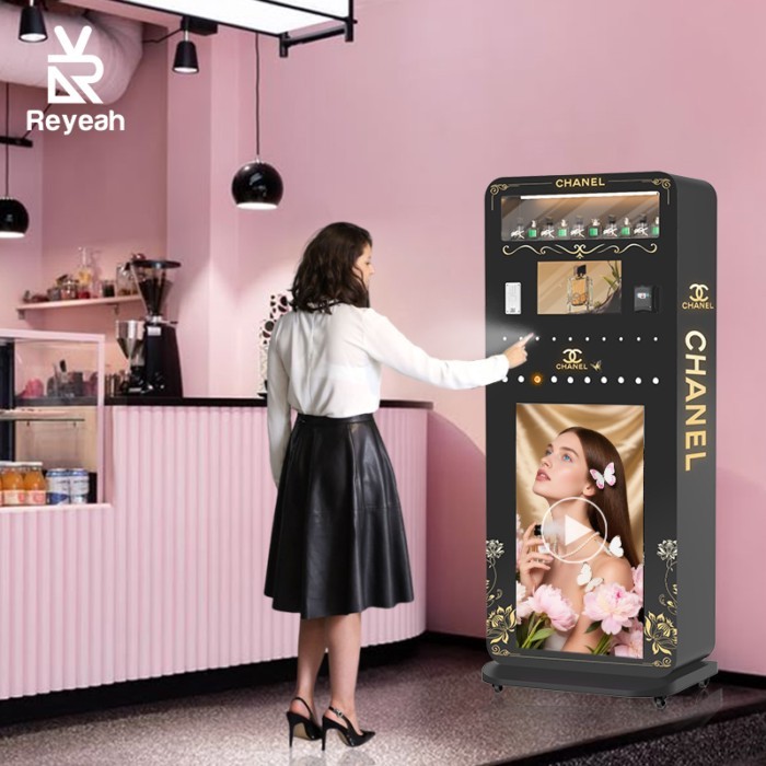 Latest 10 Bottles Perfume Spray Vending Machine Stand Coin QR Code Payment System for Hospitals Mad