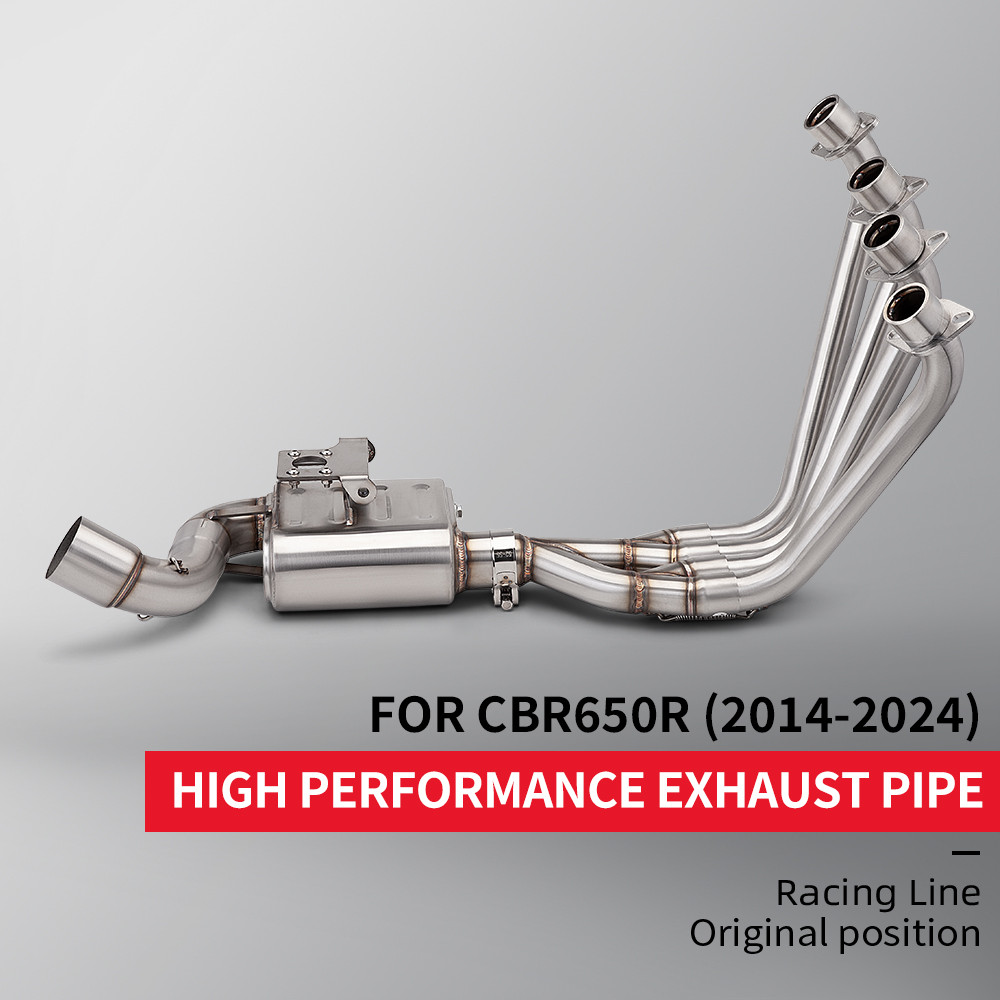 ท่อรถจักรยานยนต์คุณภาพสูงดัดแปลงสแตนเลสด้านหน้าการเชื่อมต่อกลางท่อไอเสียสําหรับ CBR650F CBR650 CB650