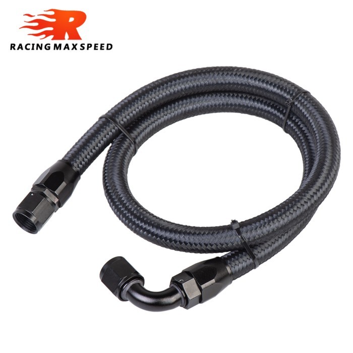 AN6 AN8 AN10 1M Nylon Brained Oil Hose Line Hose Tube With 0 Degree 45 Degree 90 Degree Swivel Hose
