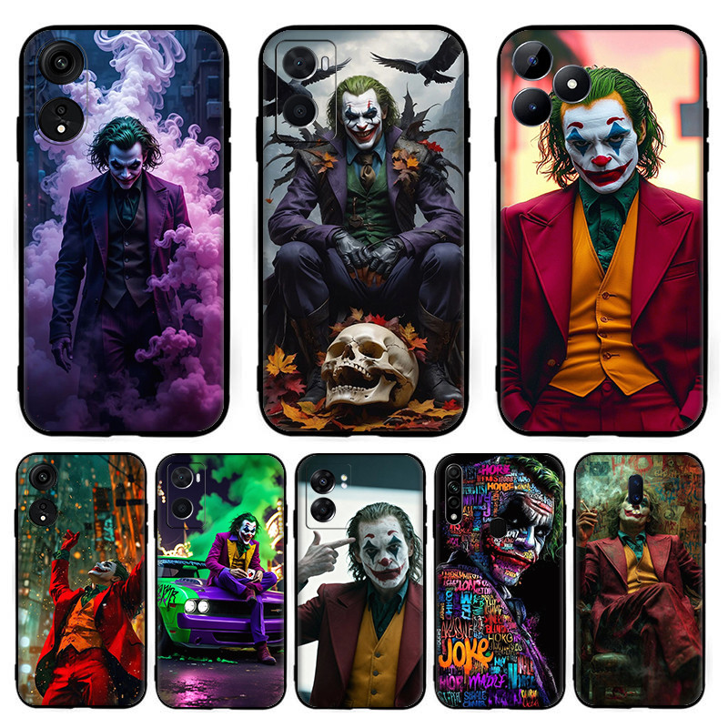 เคสโทรศัพท์TPUซิลิโคนสีดําJoker the Clown[T-10] สําหรับOPPO R9 F1 Plus R9S Reno 2Z 2F 3 4 Pro 5 5F L