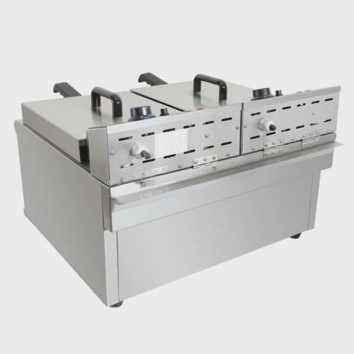 Electric Deep Fryer Commercial Double Cylinder Frying Machine Desktop Fryer Brake Ehermostat Fryer.