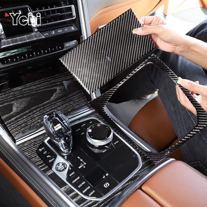 Soft carbon fiber For BMW 8 Series M850i G15 G16 2019-2022 Car Central Control Gear Panel Frame Int