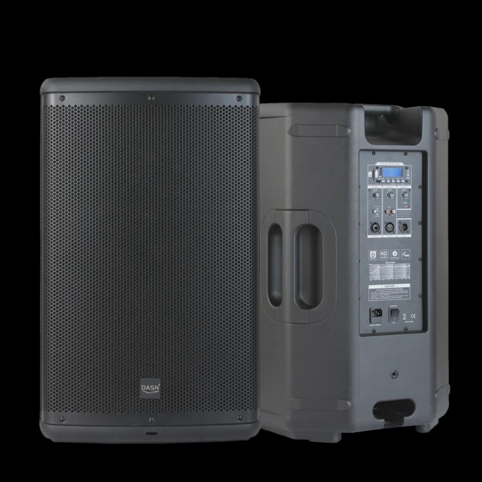 15 Inch 1000W Professional Active Square DJ Stage Sound Home Theatre Cinema Audio Plastic Full Freq
