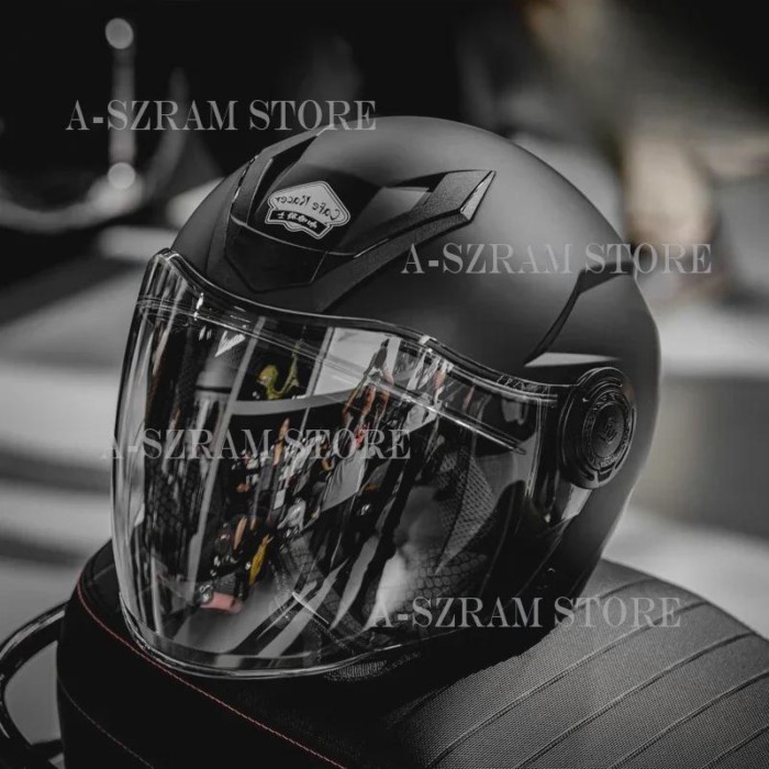 Knight Motorcycle Half Helmet 3/4 Helmet Men and Women Double Lens 3C Motorcycle Helmet Capacete Ca