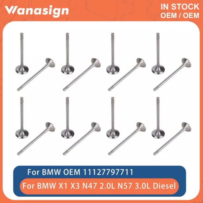 Engine Intake & Exhaust Valves Fit 2.0 3.0 L For BMW X1 X3 116d 214d 218d 220d N47 N57 B37 B47 2.0L