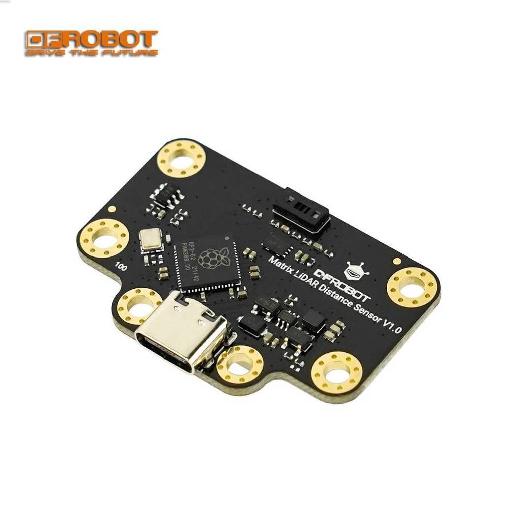 DFRobot 8x8 Matrix ToF 3D เซ็นเซอร์ระยะทางความลึกกล้อง RP2040 I2C UART 3.5m Range 60° FOV สําหรับหุ่