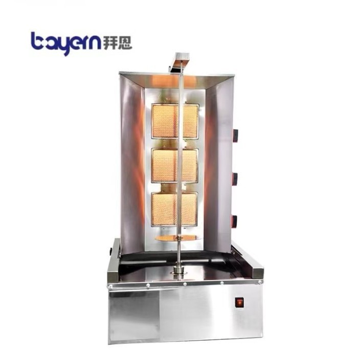 High Performance Commercial Electric Gas Heated Automatic Rotating Kebab Machine for Chicken Doner