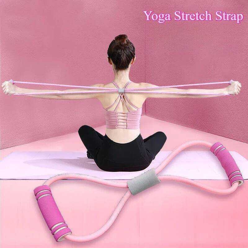 C 1Pcs 8-D Fitness Band For Women Home Fitness Accessories Rubber Pull Rope Yoga Exercise Stretchin