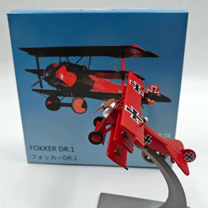 1: 72 Red Baron Fokker DR.1 Fighter Military Combat Aircraft Metal Model Toy Jewelry Out of Print Mo