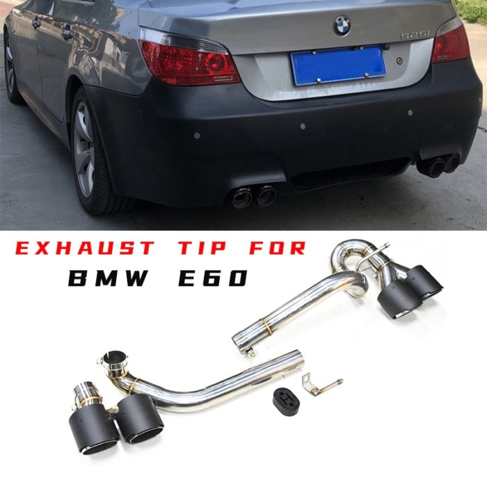 Dual Car Exhaust Tip For BMW E60 520i 525i 5 Series UP Quad M5 Look Exhaust Pipe Stainless Steel Mu
