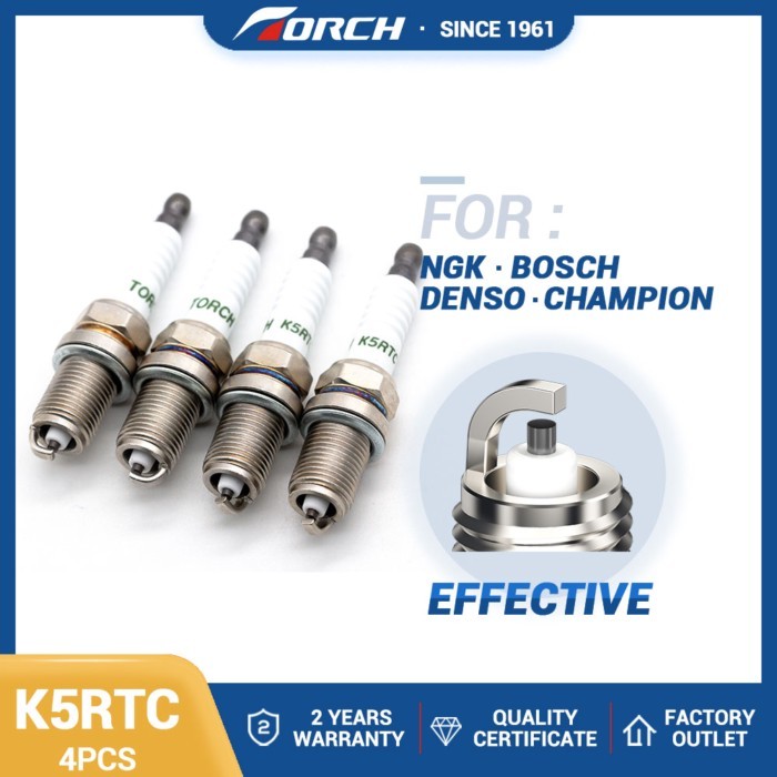 4PCS Spark Plug Torch K5RTC Replace for BKR5ES BKR5E BKR5EZ 815GP Denso K16PR-U RENAULT 7700101401
