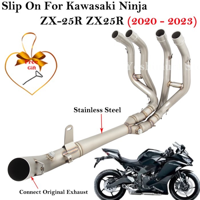 For Kawasaki Ninja ZX-25R ZX25R 2020 - 2023 Stainless Motorcycle Exhaust Escape Modify Front Link P