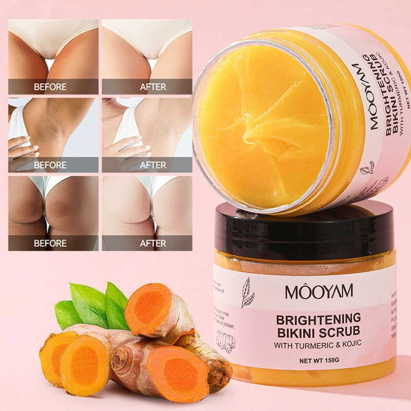 Bikini Brightening Whitening Koji Acid Turmeric Scrub ไอศกรีม Exfoliating Cleansing Body Scrub