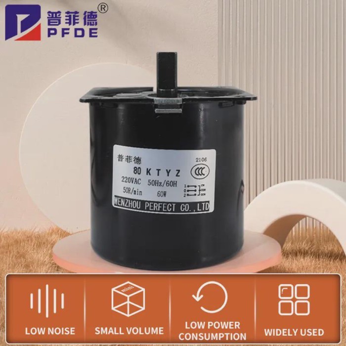 80KTYZ AC Motor 220V 5rpm -50rpm Motor Micro Slow Speed Machine 60W Permanent Magnet Synchronous Mo