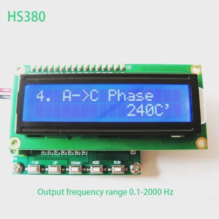 HS380 New Adjustable 3-Phase Sine Wave Signal Generator 0.1Hz to 2000Hz Output Frequency Module 0-3
