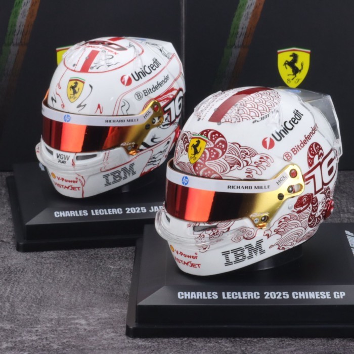 Looksmart 1: 5 Ferrari F1 Looksmart 2025 China Station รุ่นหมวกกันน็อคญี่ปุ่นทาสีพิเศษ