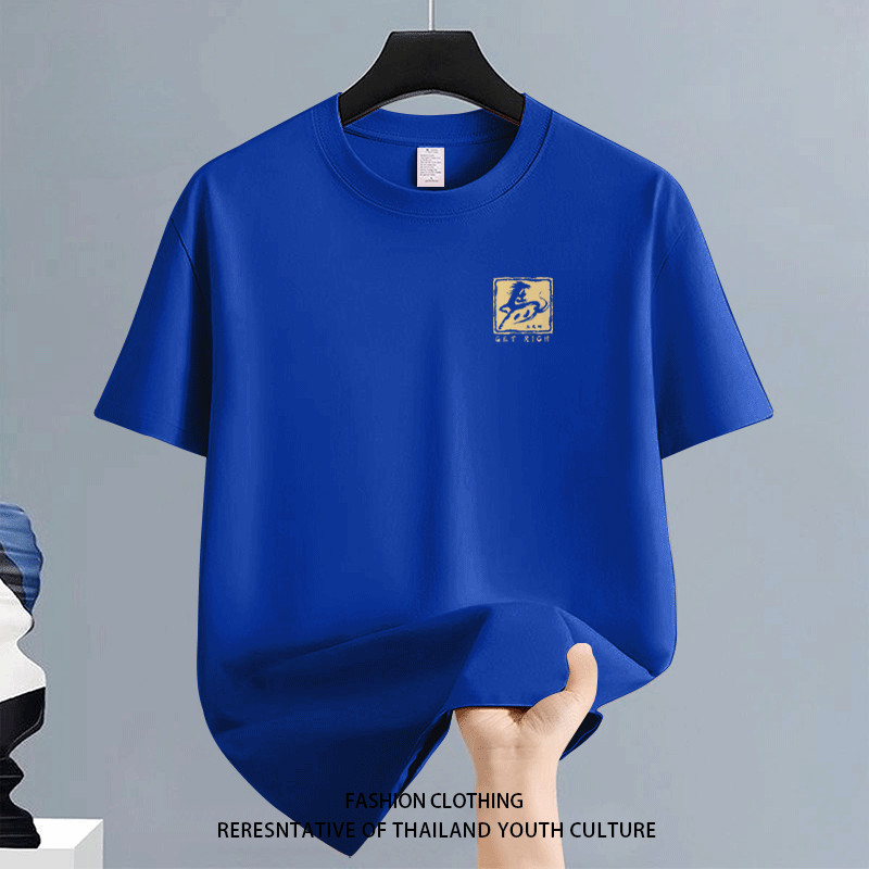 1314 เสื้อยืดผู้ชาย OVERSIZE สตรีทแฟชั่น ลายการ์ตูน คอกลม COOL Christmas CASUAL FASHION สีดําแขนสั้น สีขาว-ดำ NEW YEAR - รูปที่ 4