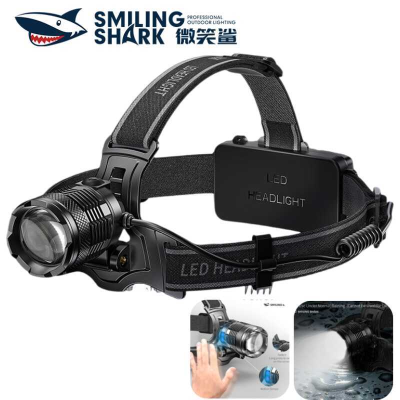 ❤ Smilingshark ไฟหน้า Td8018ไฟหน้า M77ความสว่างสูง Led 8000หลิวหมิง แบบชาร์จไฟได้ไฟศีรษะซูมได้
