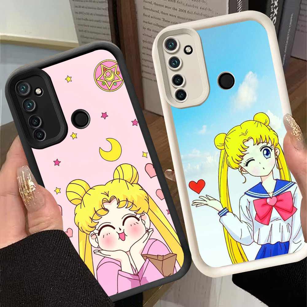 G-62 Sailor Moon Casing สําหรับ Realme 5 Narzo 10 20A 5s 5i 6i 10A สีดําและสีขาว